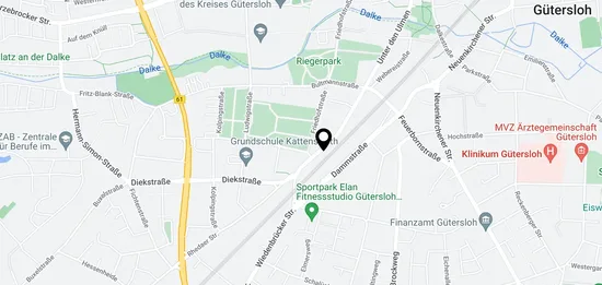 Karte mit dem Standort von MK Car Service, Unter den Ulmen 65, Gütersloh